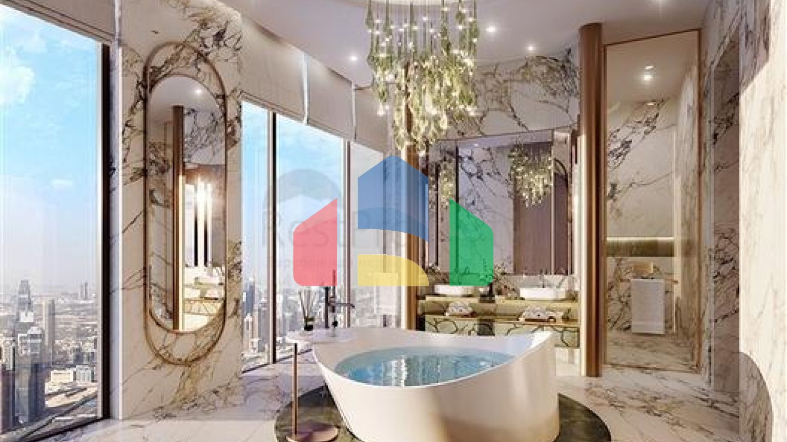 Апартаменти з видом на Бурдж-Халіфа та басейни в Дубаї