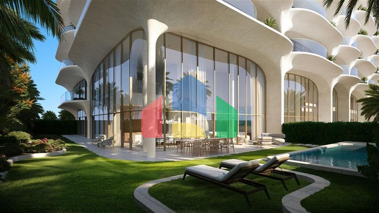 Апартаменти з Видом на море і Дубай на Пальма Джумейра