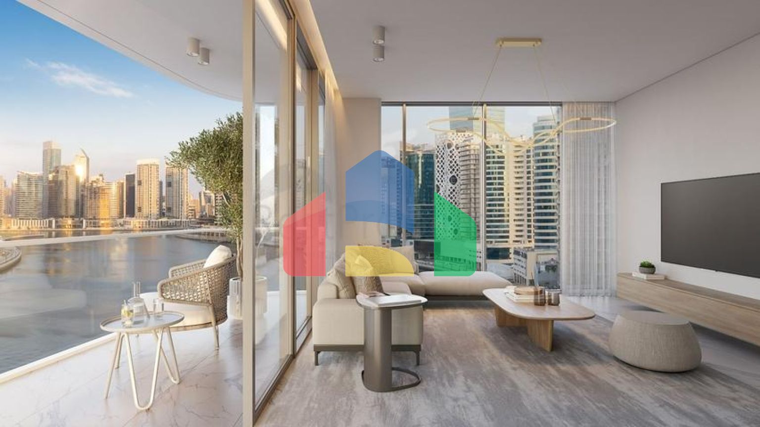 Квартиры с видом на Бурдж-Халифа на канал в Дубае