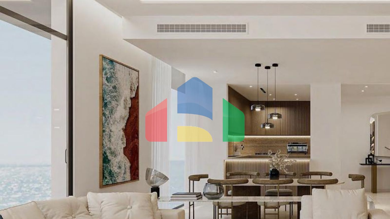 Квартира 2+1 с видом на море в Дубай