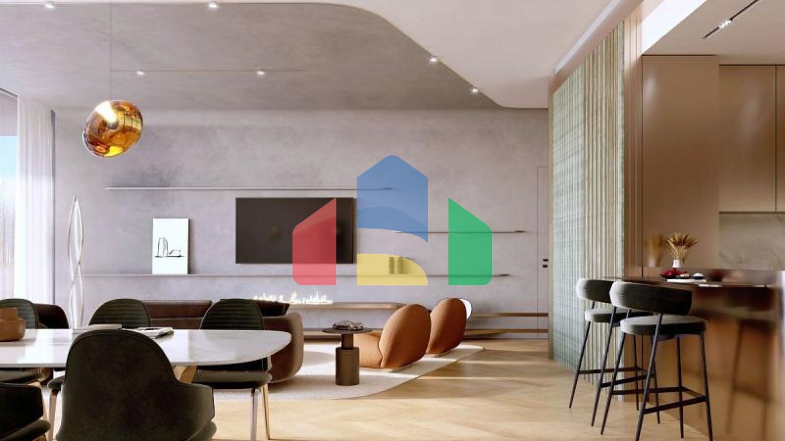 Квартира 4+1 с видом на море в Дубай