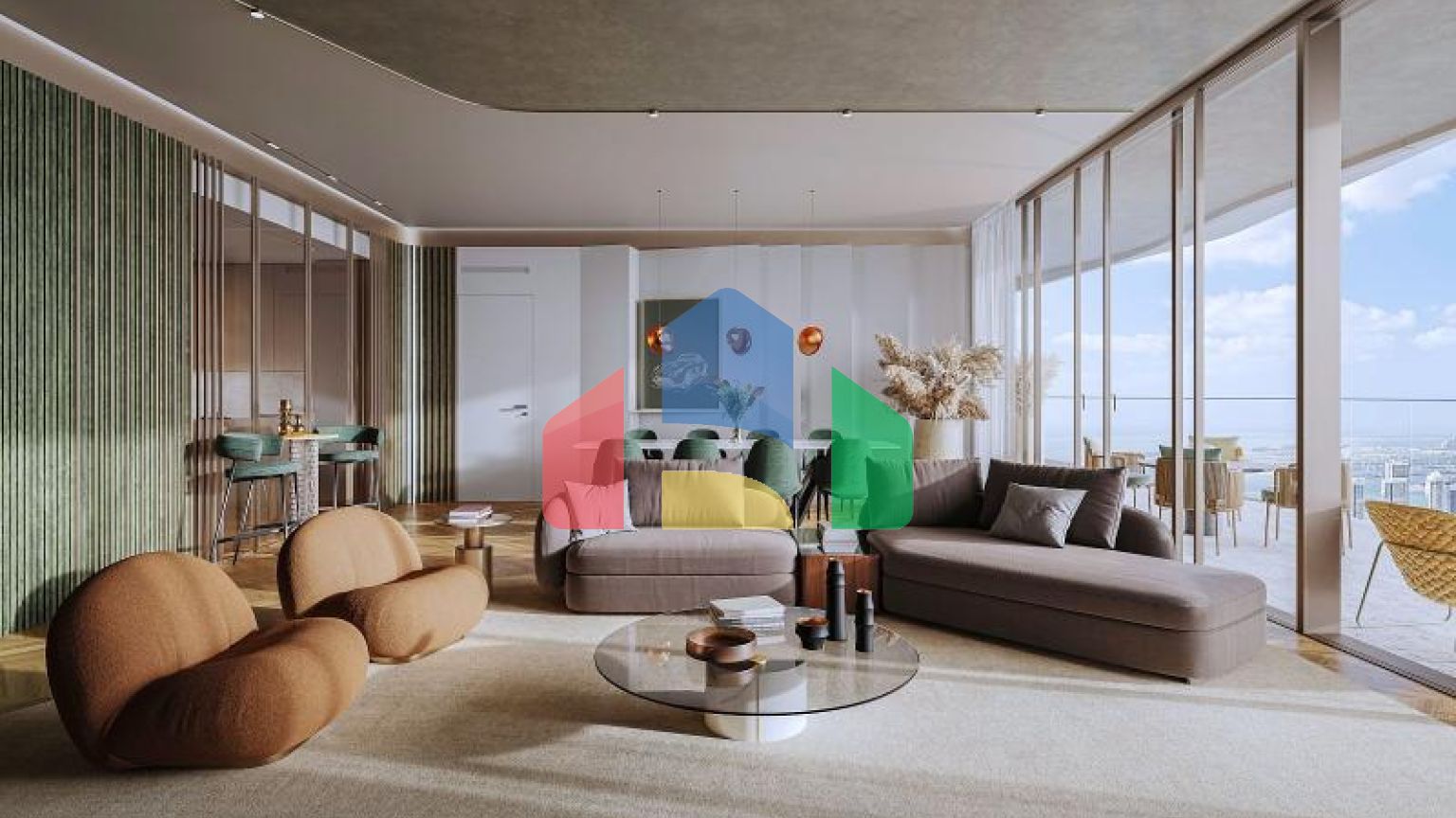 Квартира 4+1 с видом на море в Дубай