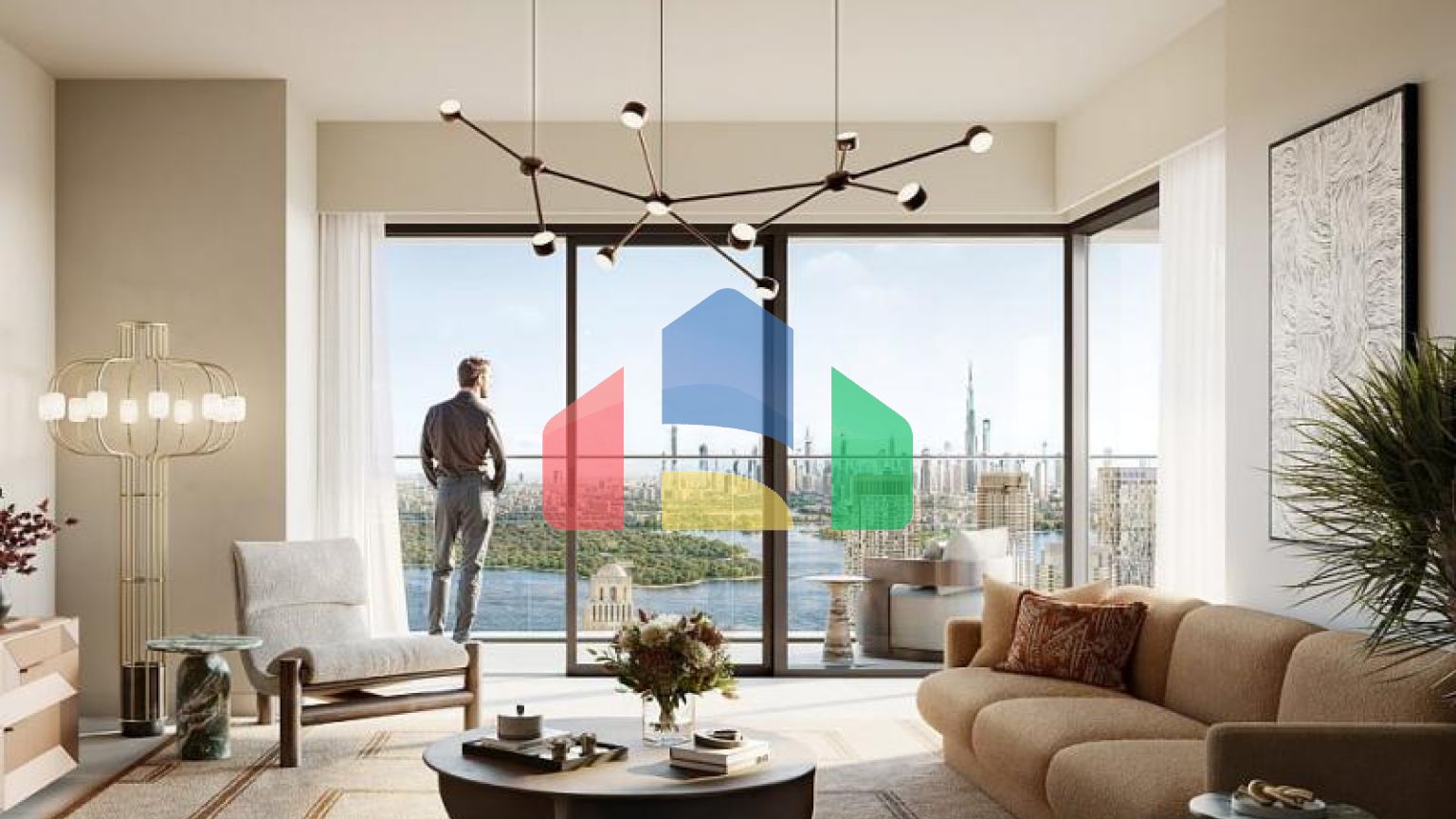 Квартира 2+1 с видом на море в Дубай