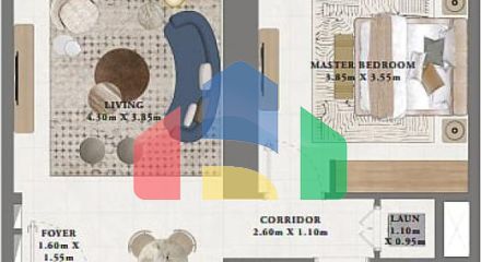 Квартира 2+1 с видом на море в Дубай