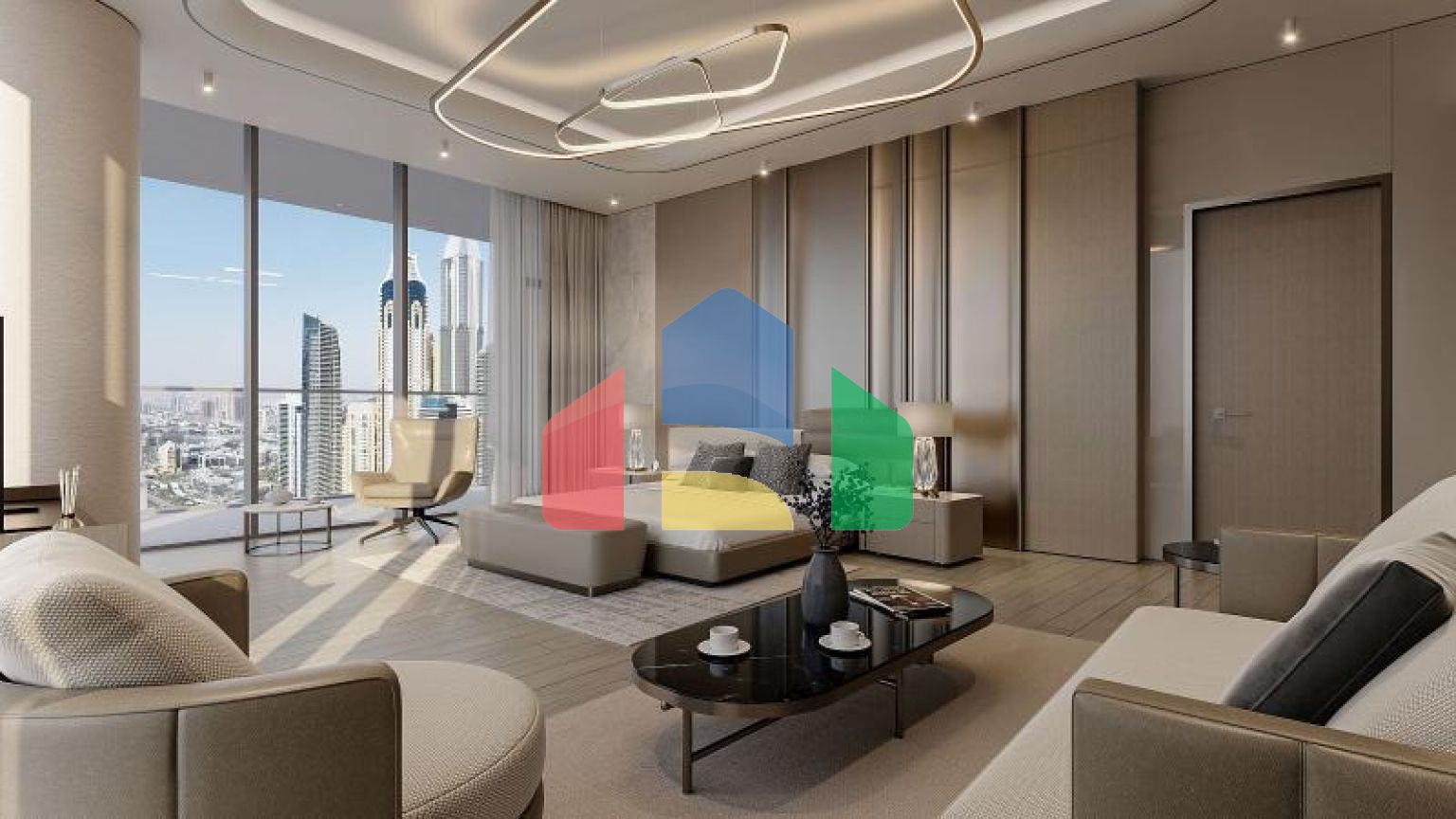 Квартира 5+1 с видом на море в Дубай