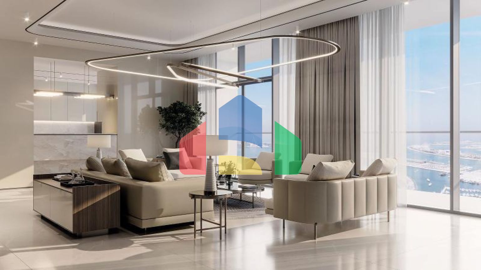 Квартира 5+1 с видом на море в Дубай