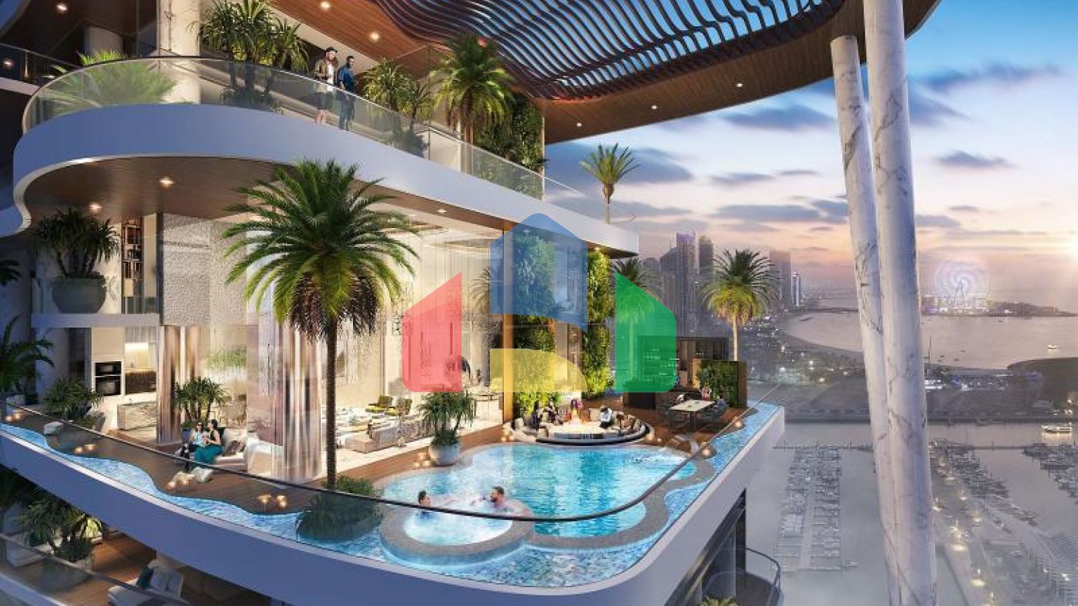 Квартира 3+1 с видом на море в Дубай