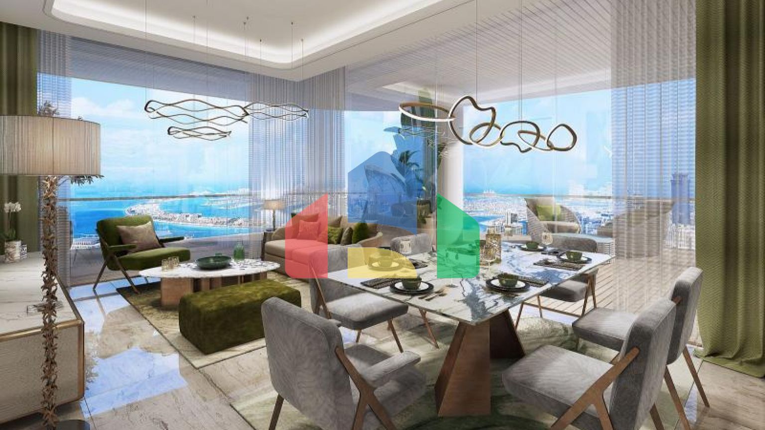 Квартира 3+1 с видом на море в Дубай