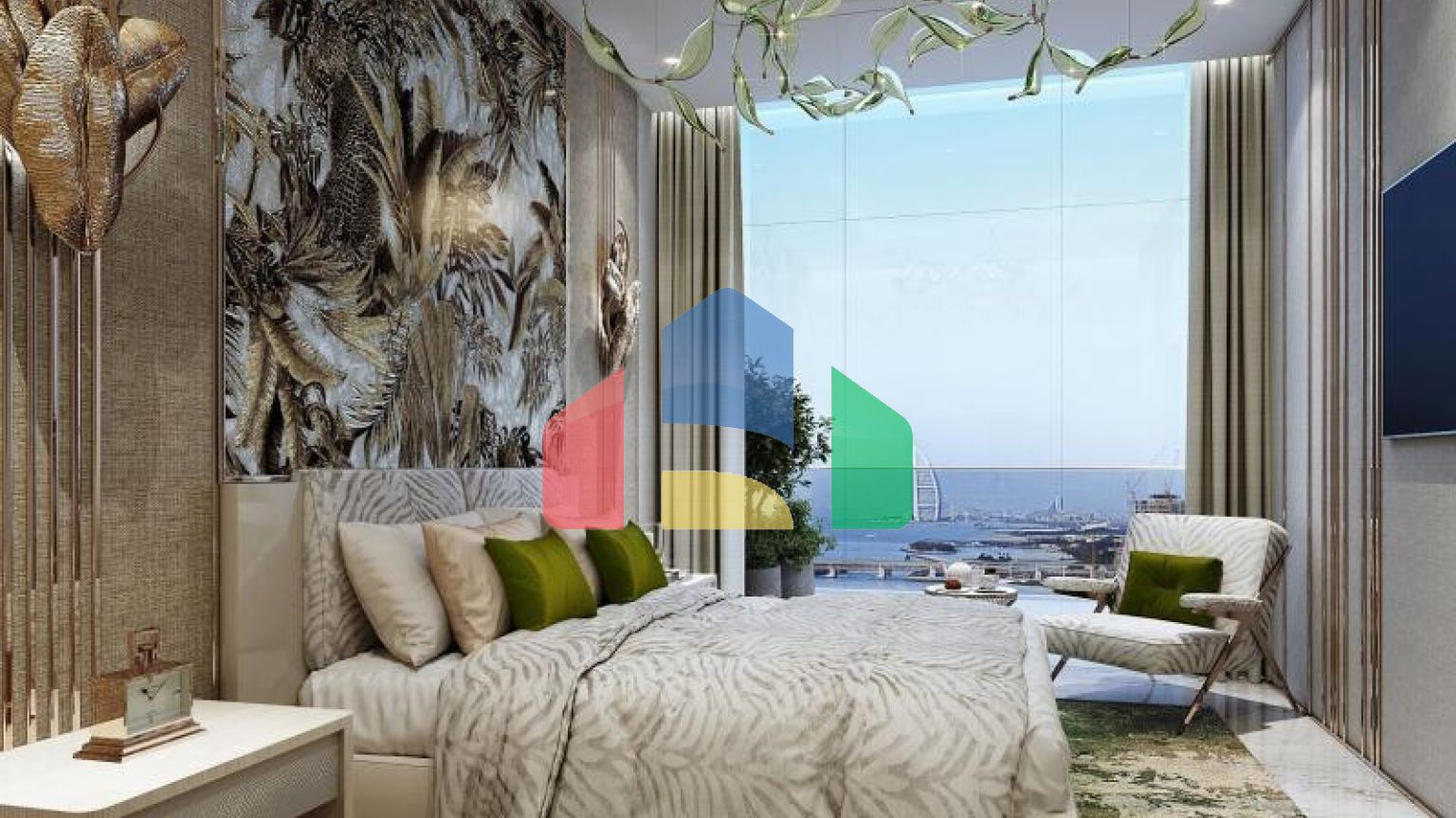 Квартира 3+1 с видом на море в Дубай