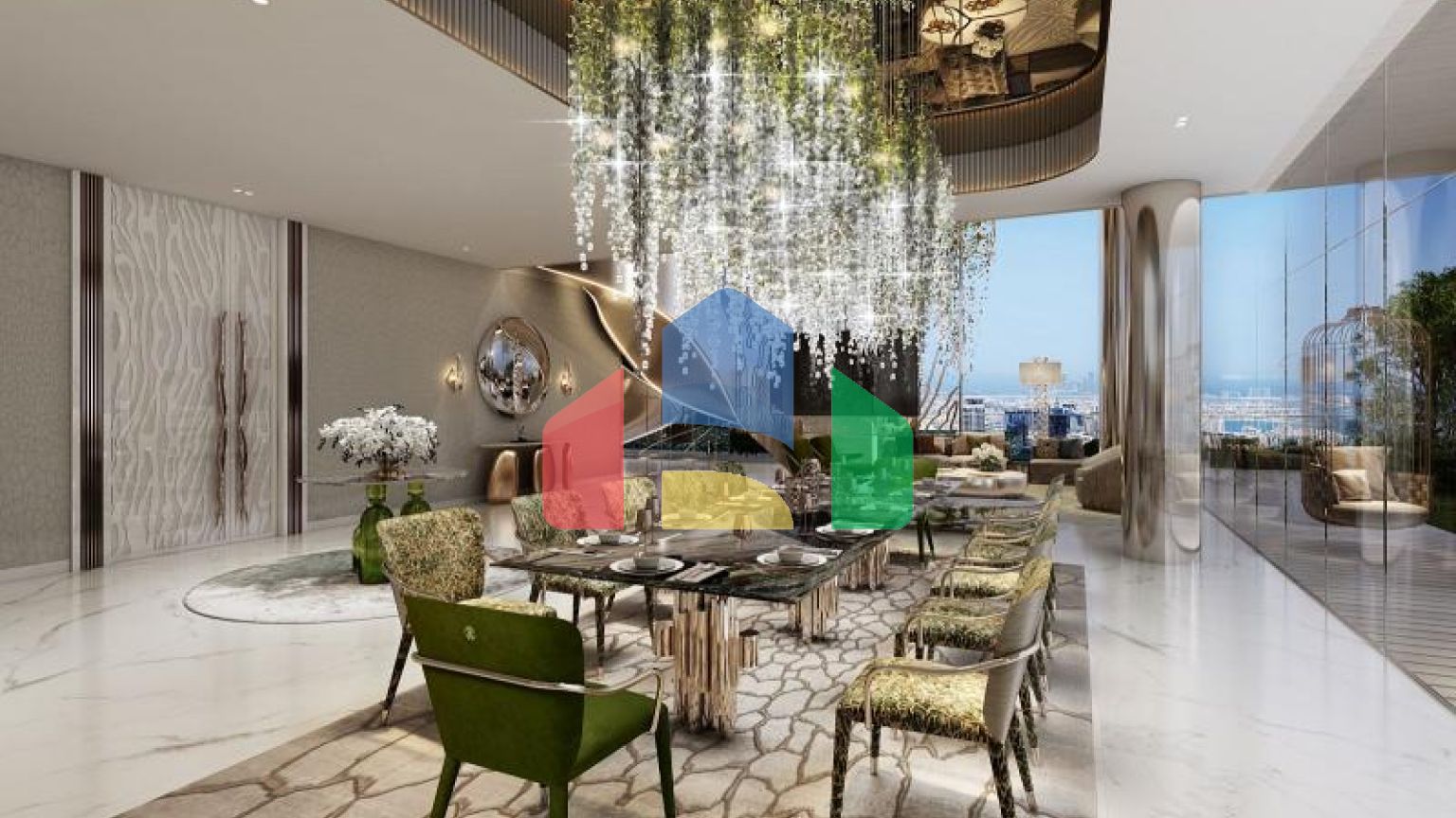 Квартира 3+1 с видом на море в Дубай