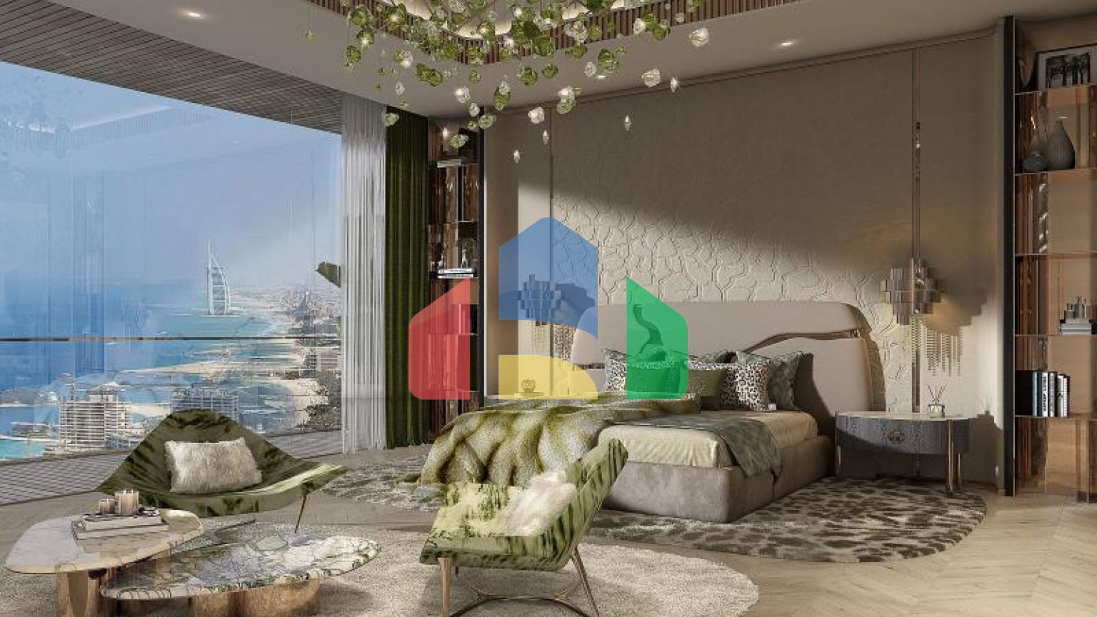 Квартира 3+1 с видом на море в Дубай