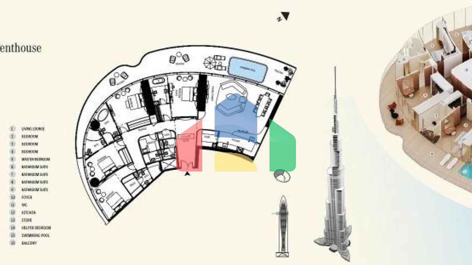 Квартира 2+1 в Дубай