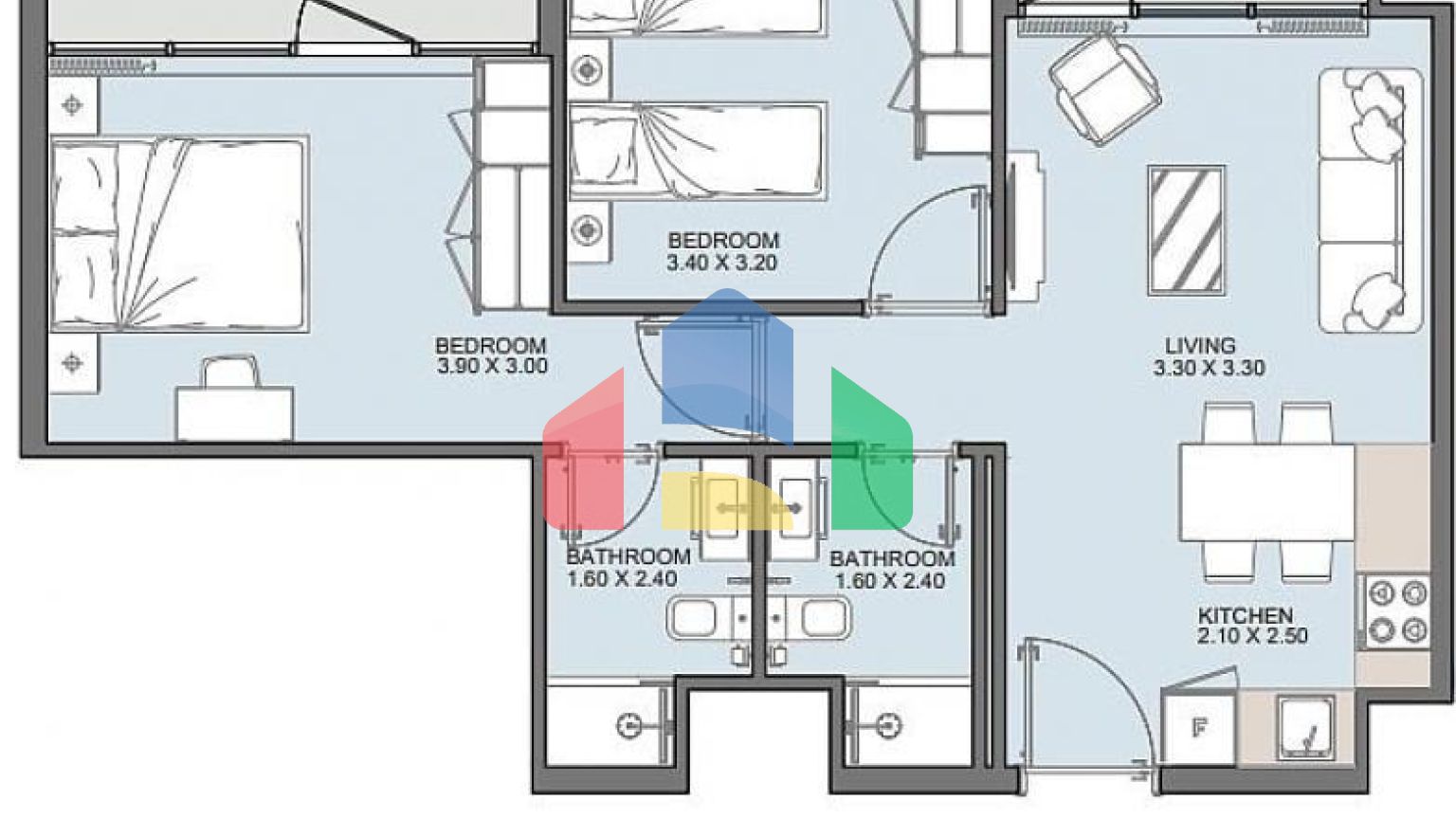 Квартира 2+1 в Дубай