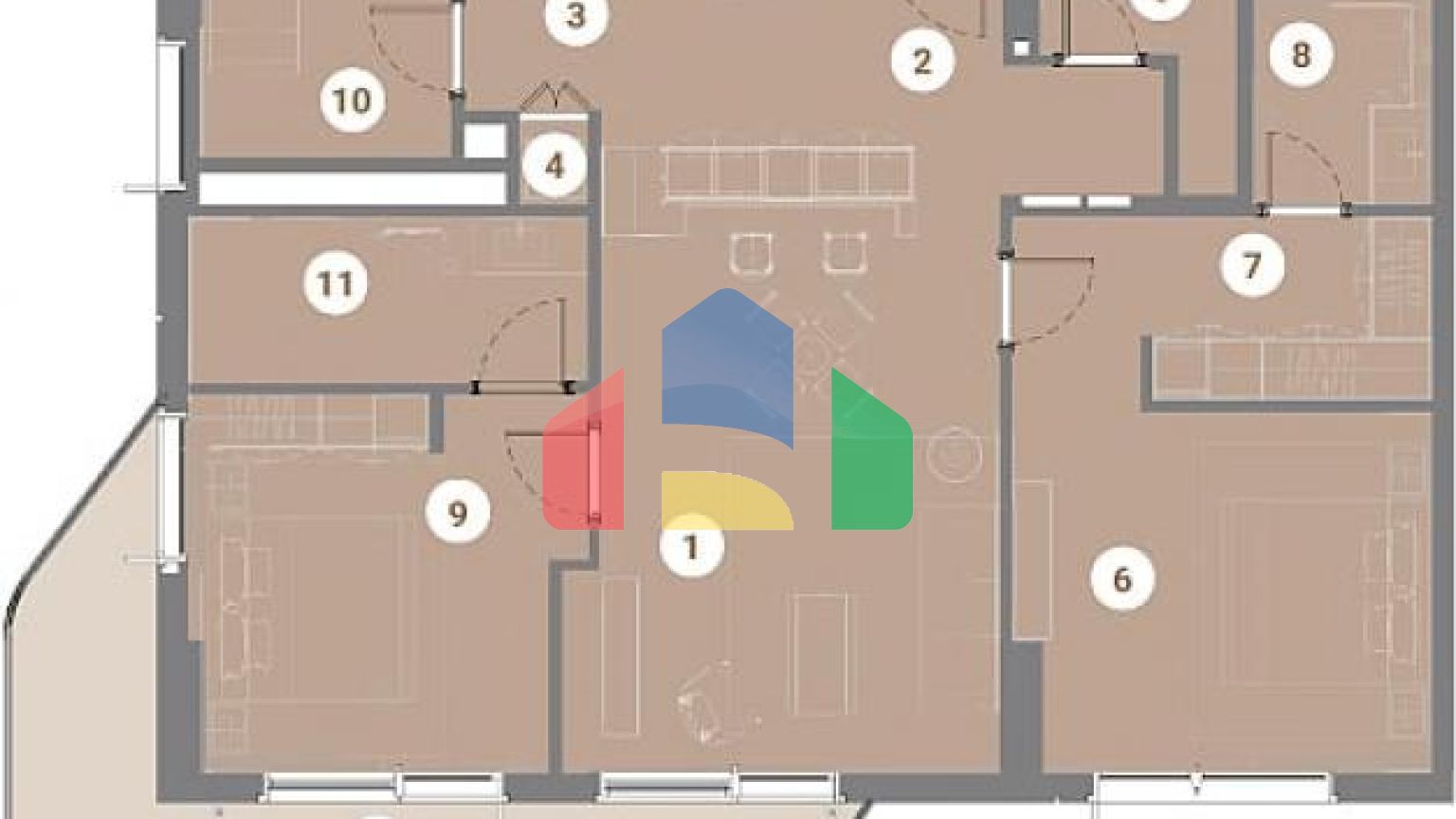 Квартира 2+1 в Дубай