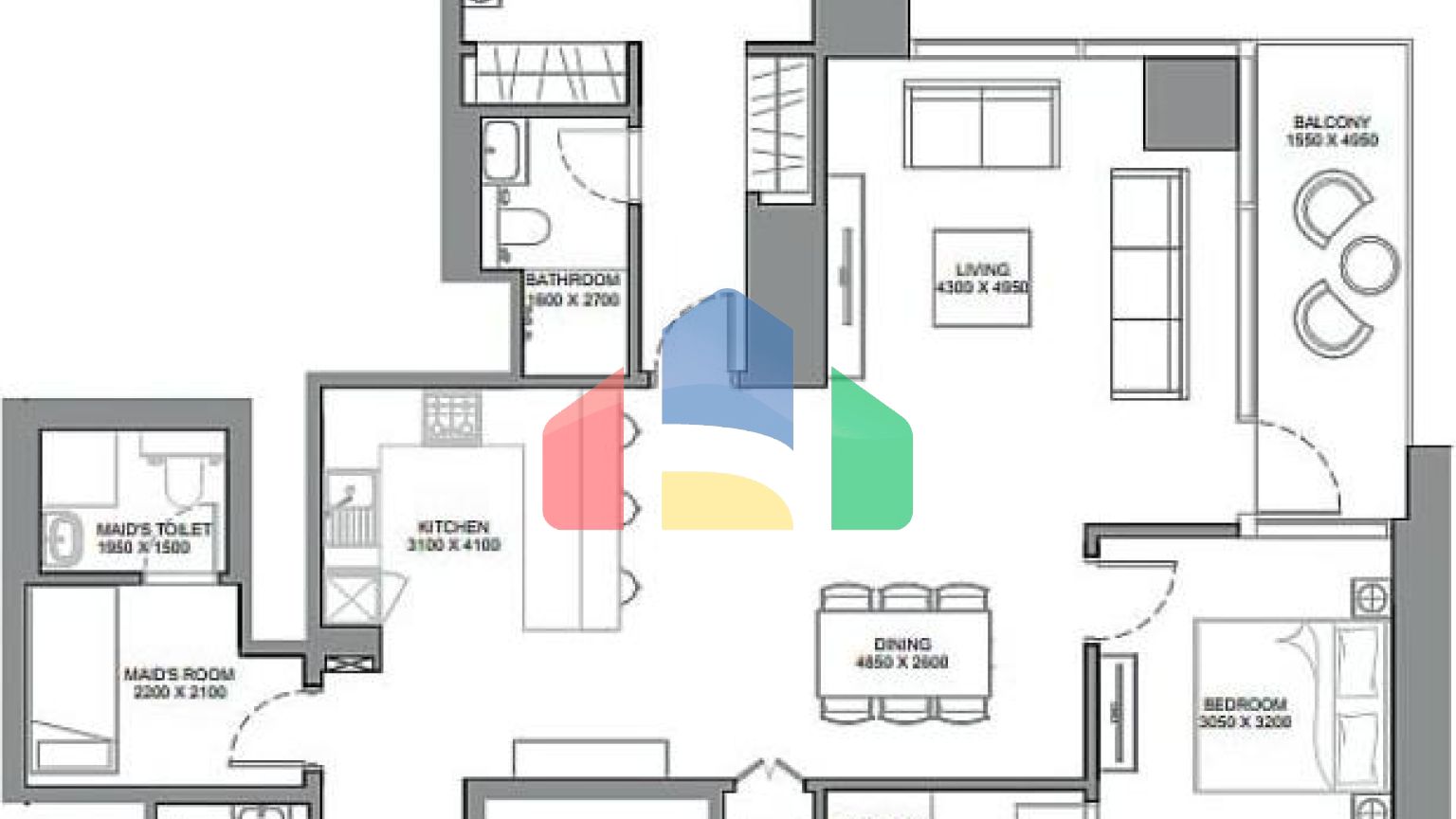 Квартира 2+1 в Дубай