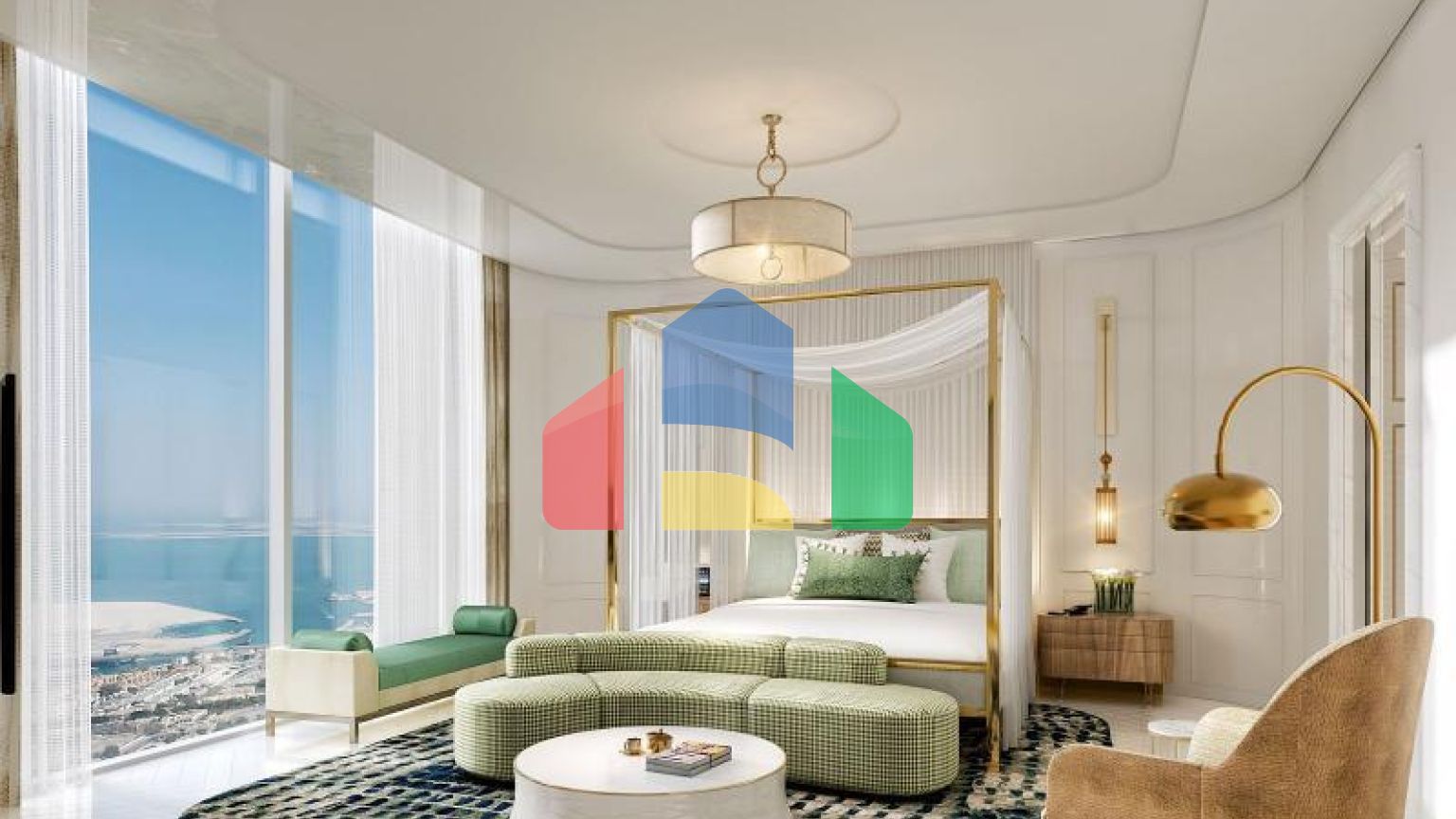 Квартира 2+1 с видом на море в Дубай