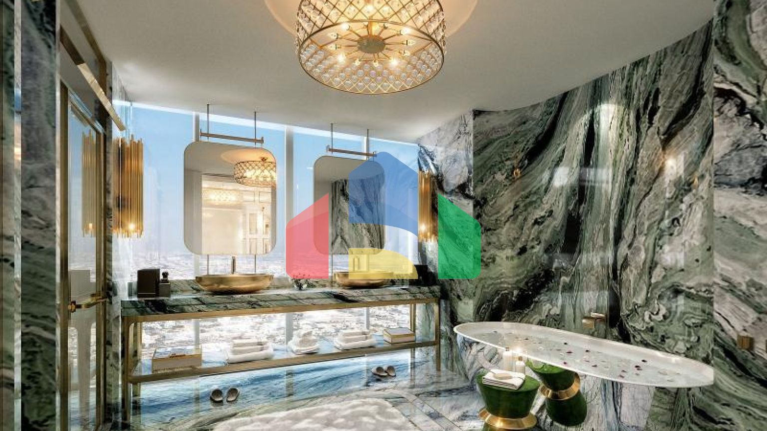 Квартира 2+1 с видом на море в Дубай