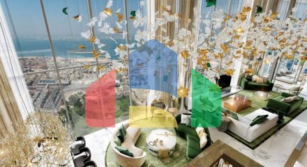 Квартира 2+1 с видом на море в Дубай