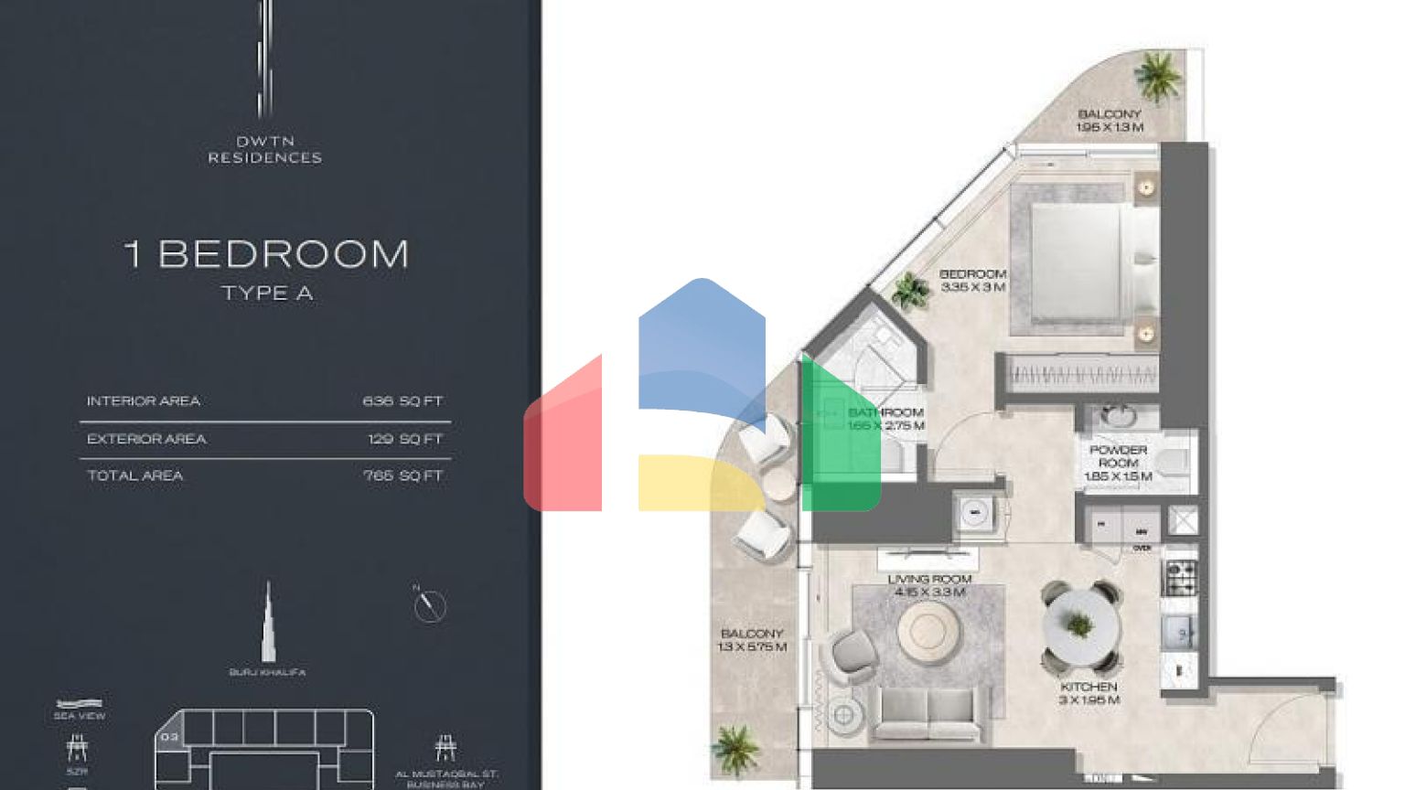 Квартира 2+1 в Дубай