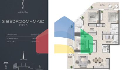 Квартира 2+1 в Дубай