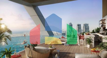 Квартира 2+1 с видом на море в Дубай