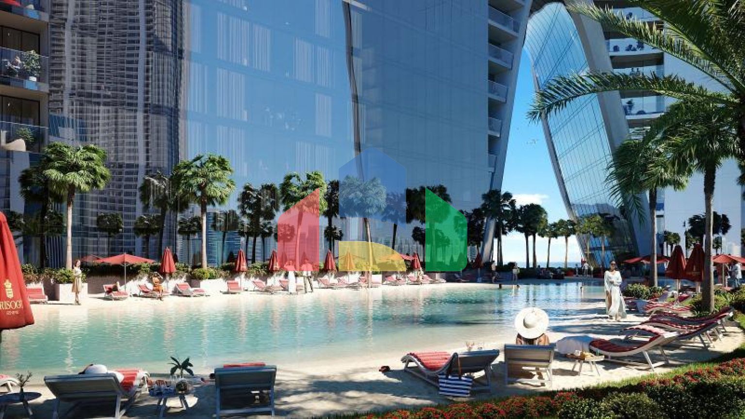 Квартира 2+1 с видом на море в Дубай