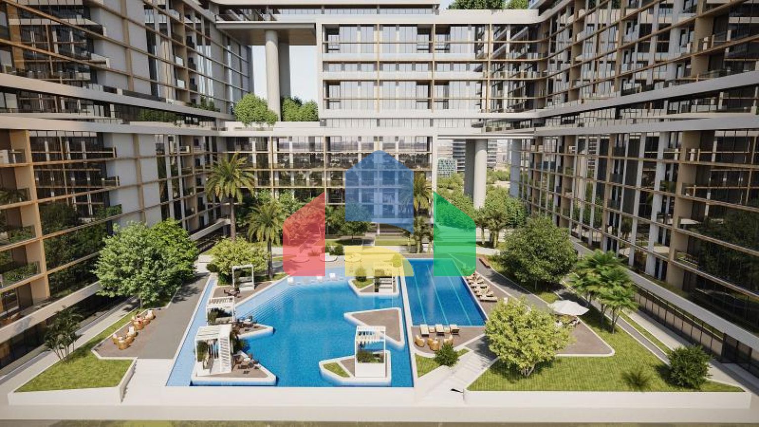 Квартира 1+1 с видом на море в Дубай