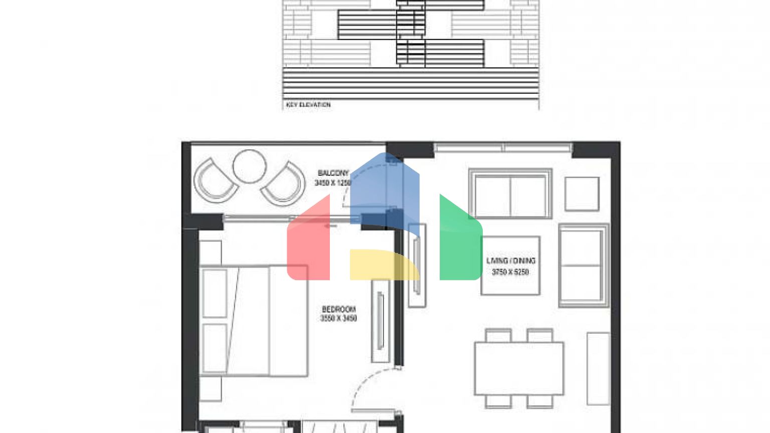 Квартира 1+1 с видом на море в Дубай