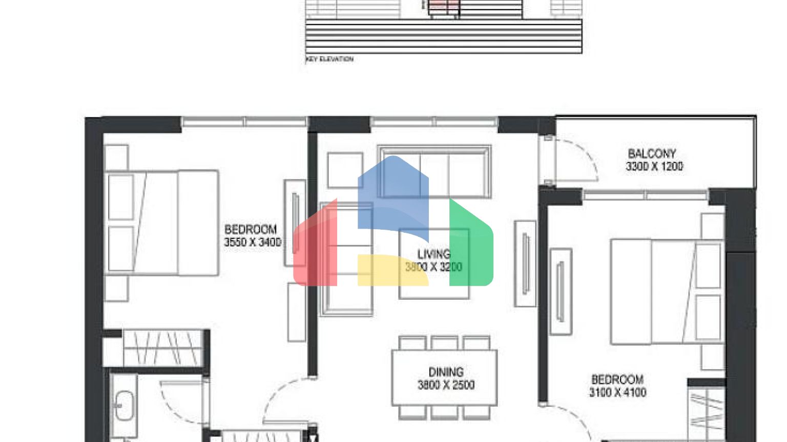 Квартира 1+1 с видом на море в Дубай