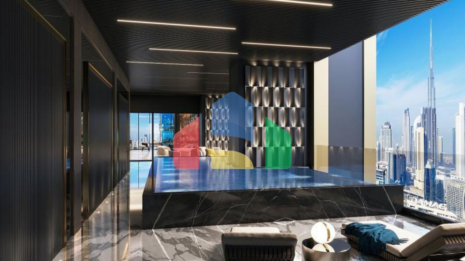 Квартира 2+1 с видом на море в Дубай