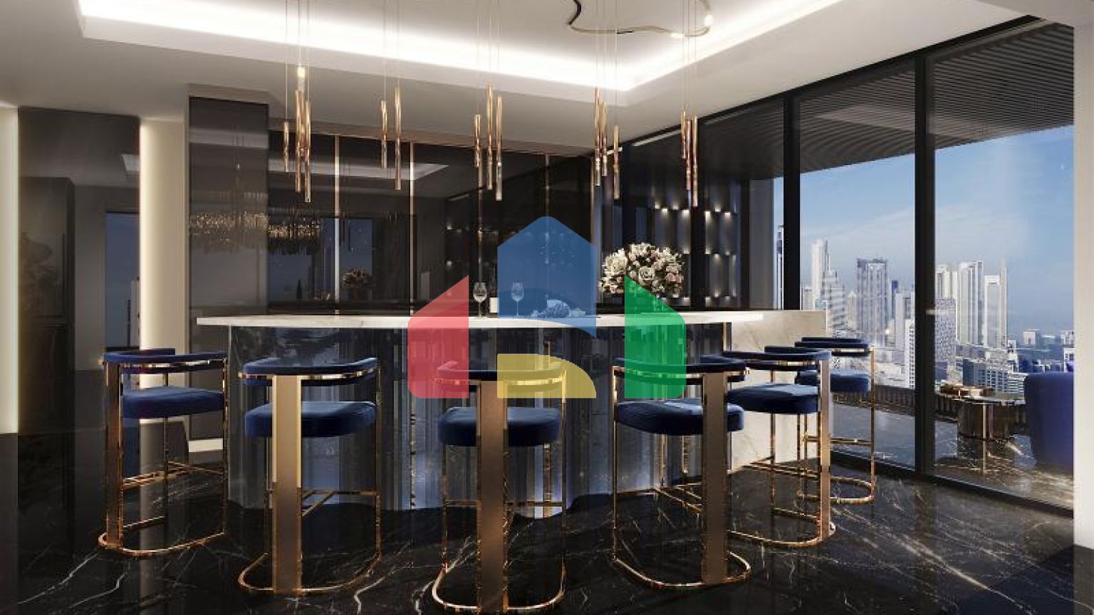 Квартира 2+1 с видом на море в Дубай