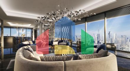 Квартира 2+1 с видом на море в Дубай