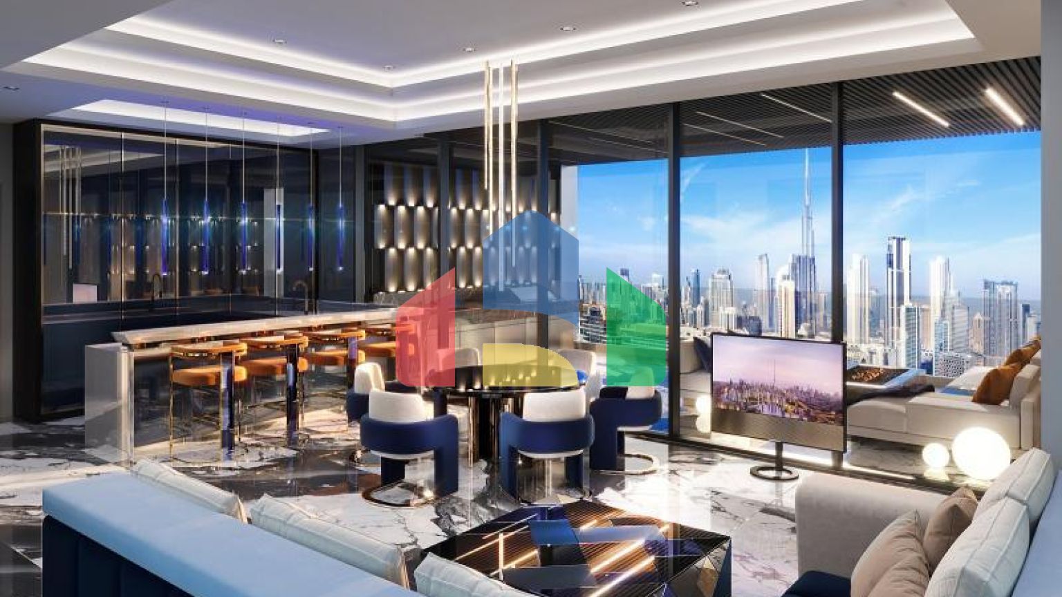 Квартира 2+1 с видом на море в Дубай