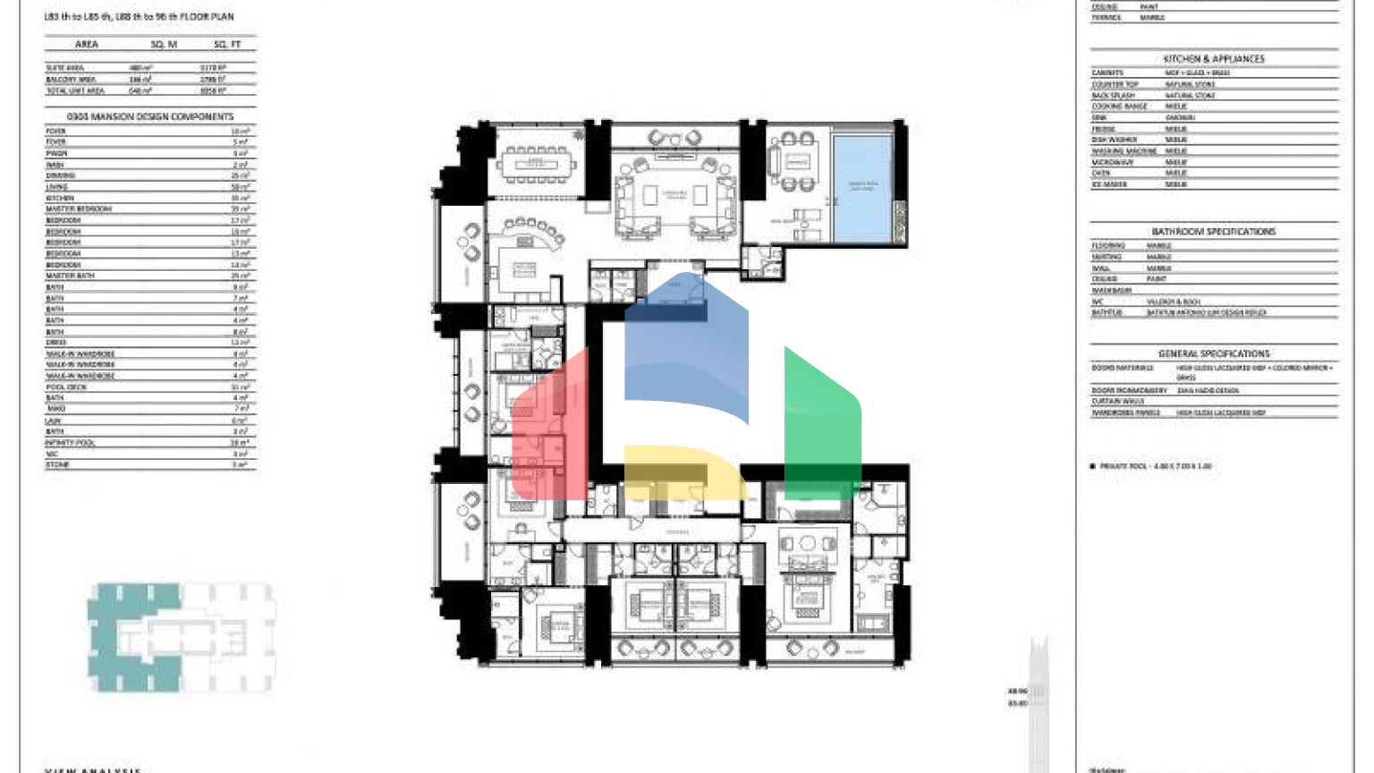 Квартира 2+1 с видом на море в Дубай