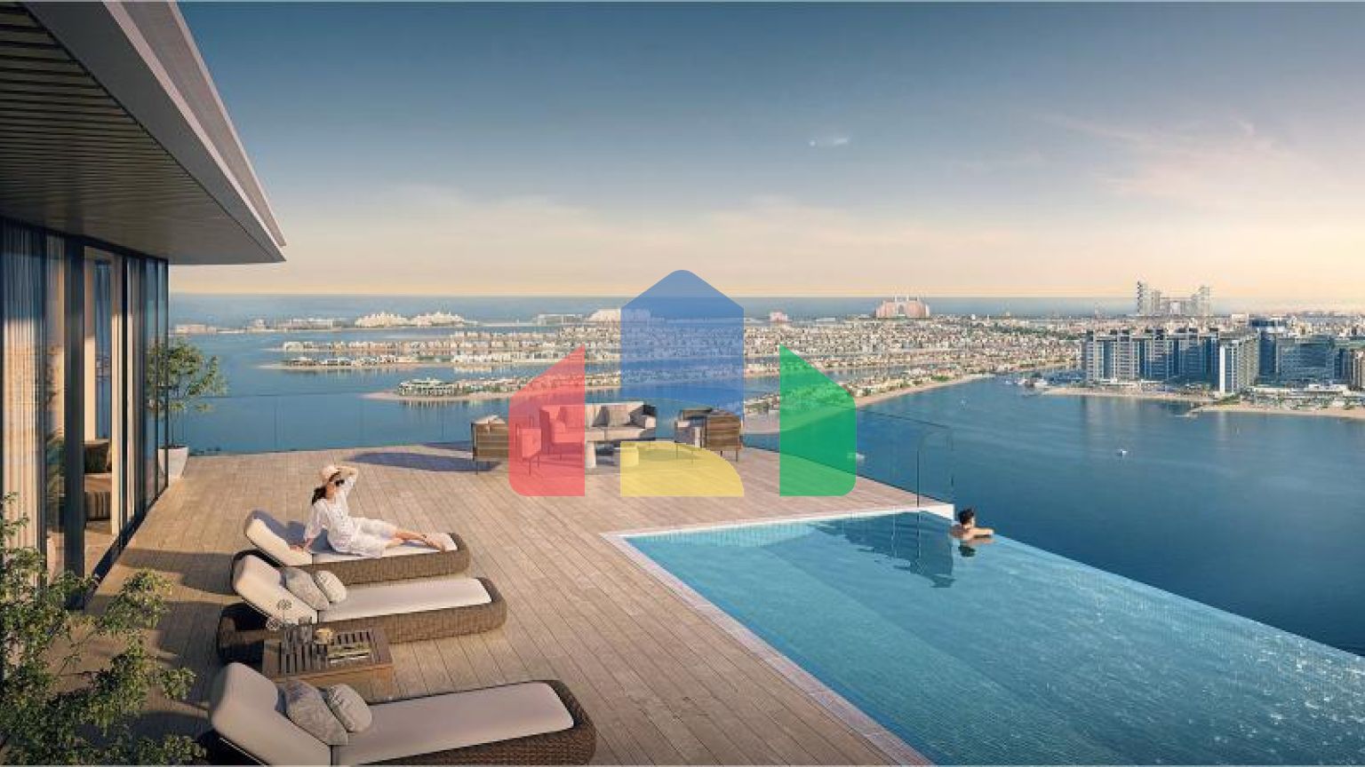 Квартира 2+1 с видом на море в Дубай