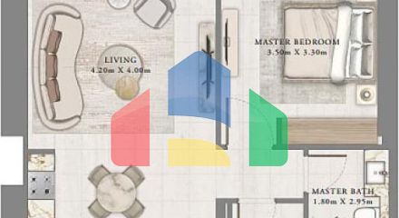 Квартира 2+1 с видом на море в Дубай