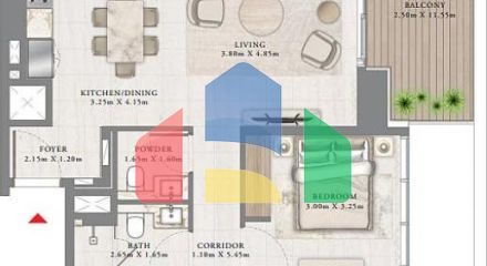 Квартира 2+1 с видом на море в Дубай