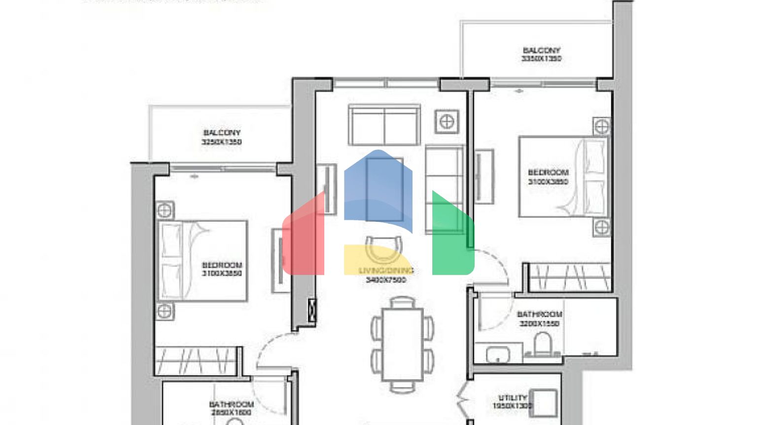 Квартира 2+1 в Дубай