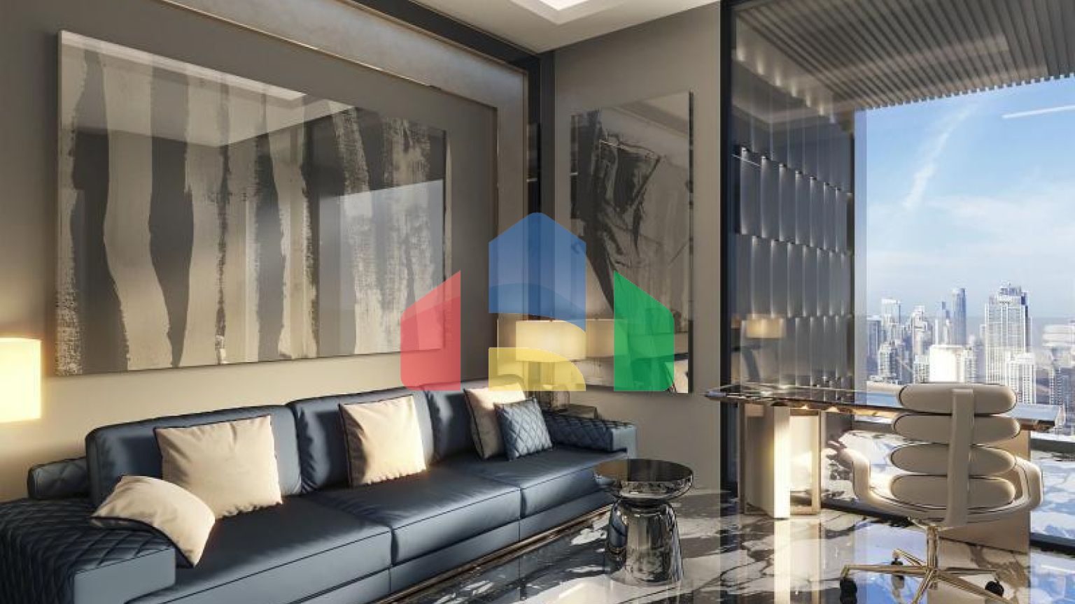 Пентхаус 5+2 с видом на море в Дубай