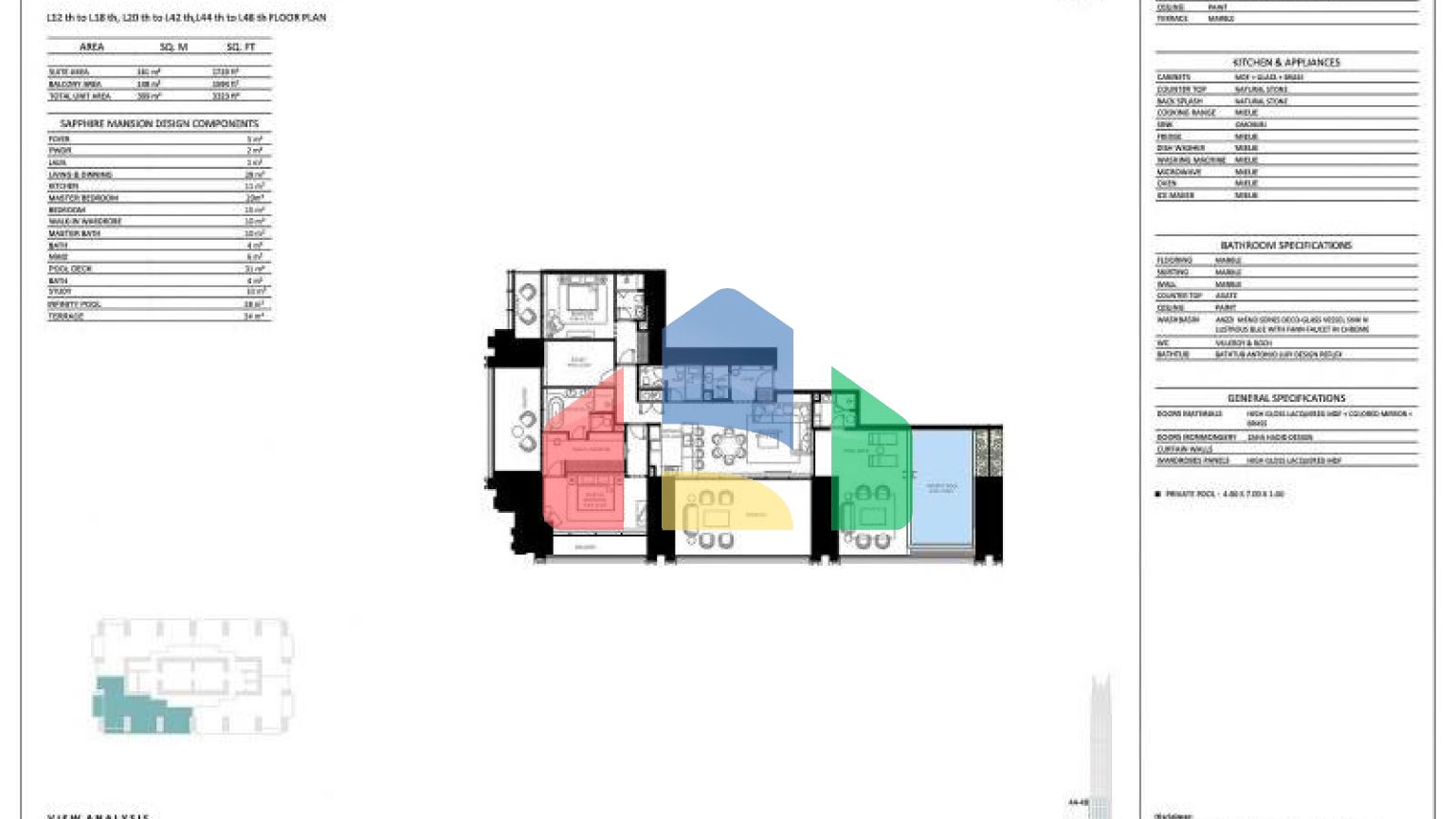Пентхаус 5+2 с видом на море в Дубай