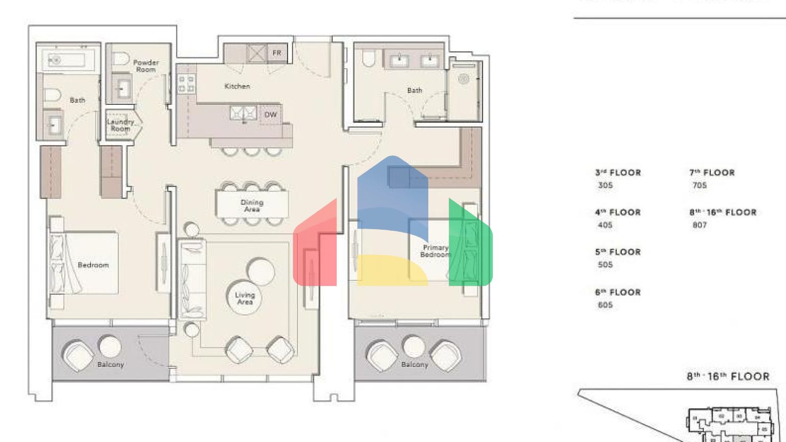 Квартира 2+1 в Дубай