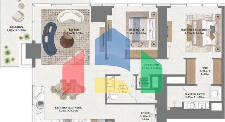 Квартира 3+1 с видом на море в Дубай