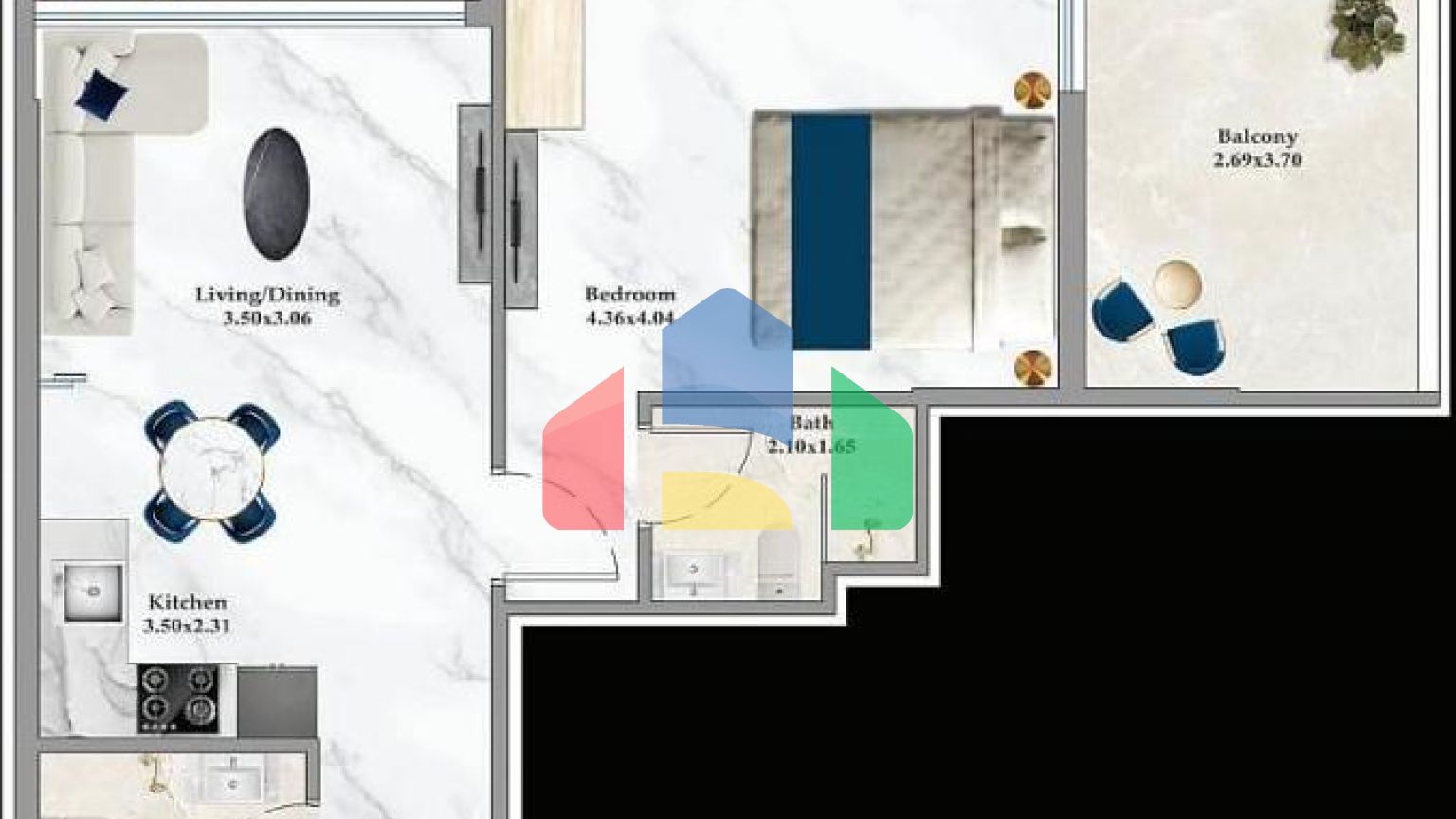 Квартира 1+1 в Дубай