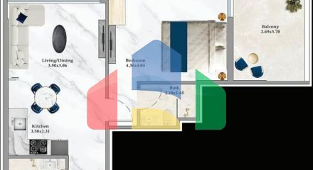 Квартира 1+1 в Дубай