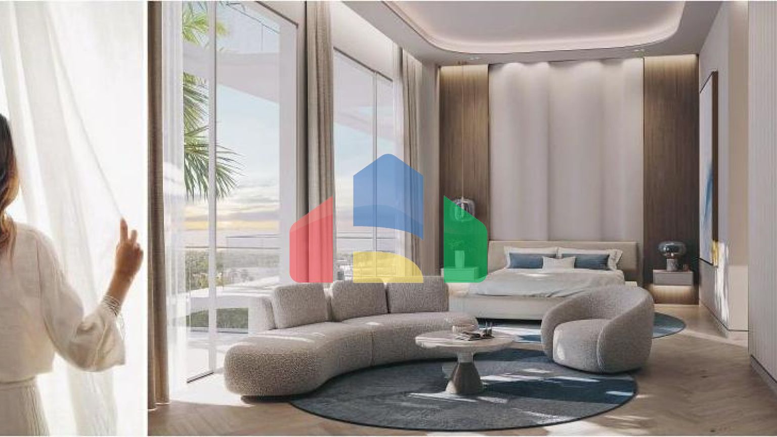 Квартира 2+1 с видом на море в Дубай