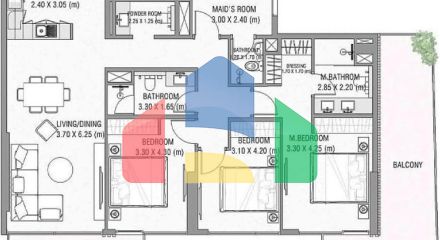 Квартира 2+1 с видом на море в Дубай