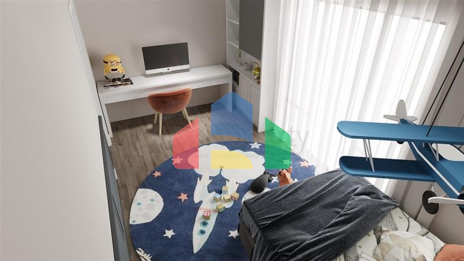 Квартира 2 + 1 в споруджуваному комплексі в районі Окурджалар