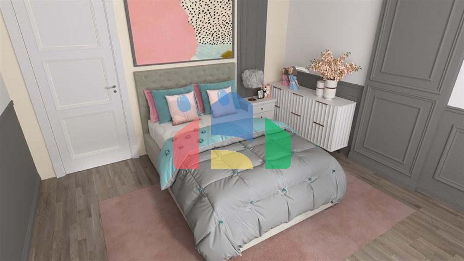 Квартира 2 + 1 в споруджуваному комплексі в районі Окурджалар