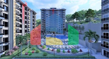 Квартира 2 + 1 в споруджуваному комплексі в районі Окурджалар