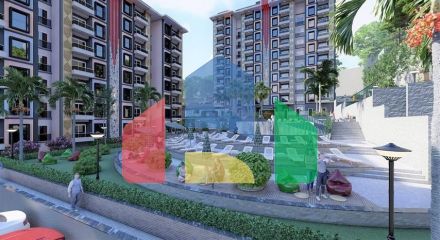 Квартира 2 + 1 в споруджуваному комплексі в районі Окурджалар